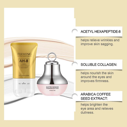 Revitalize Your Skin with the AH-8 Neck Eye Care Set: Electric Massage Eye Cream & Firming Neck Lotion for Youthful, Smooth Skin