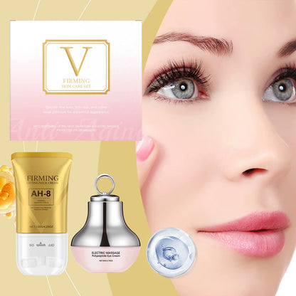 Revitalize Your Skin with the AH-8 Neck Eye Care Set: Electric Massage Eye Cream & Firming Neck Lotion for Youthful, Smooth Skin