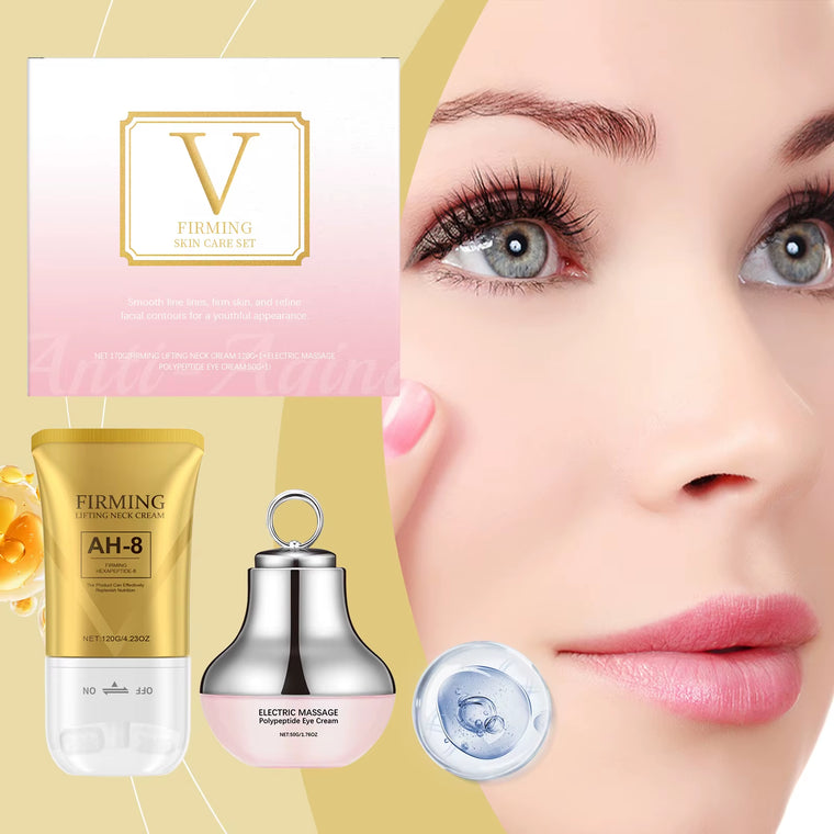Revitalize Your Skin with the AH-8 Neck Eye Care Set: Electric Massage Eye Cream & Firming Neck Lotion for Youthful, Smooth Skin